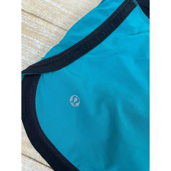 Lululemon Women’s Size 4 Groovy Run Lined Shorts Aqua Turquoise Gray & Black - Picture 5 of 10